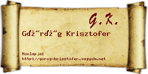 Görög Krisztofer névjegykártya